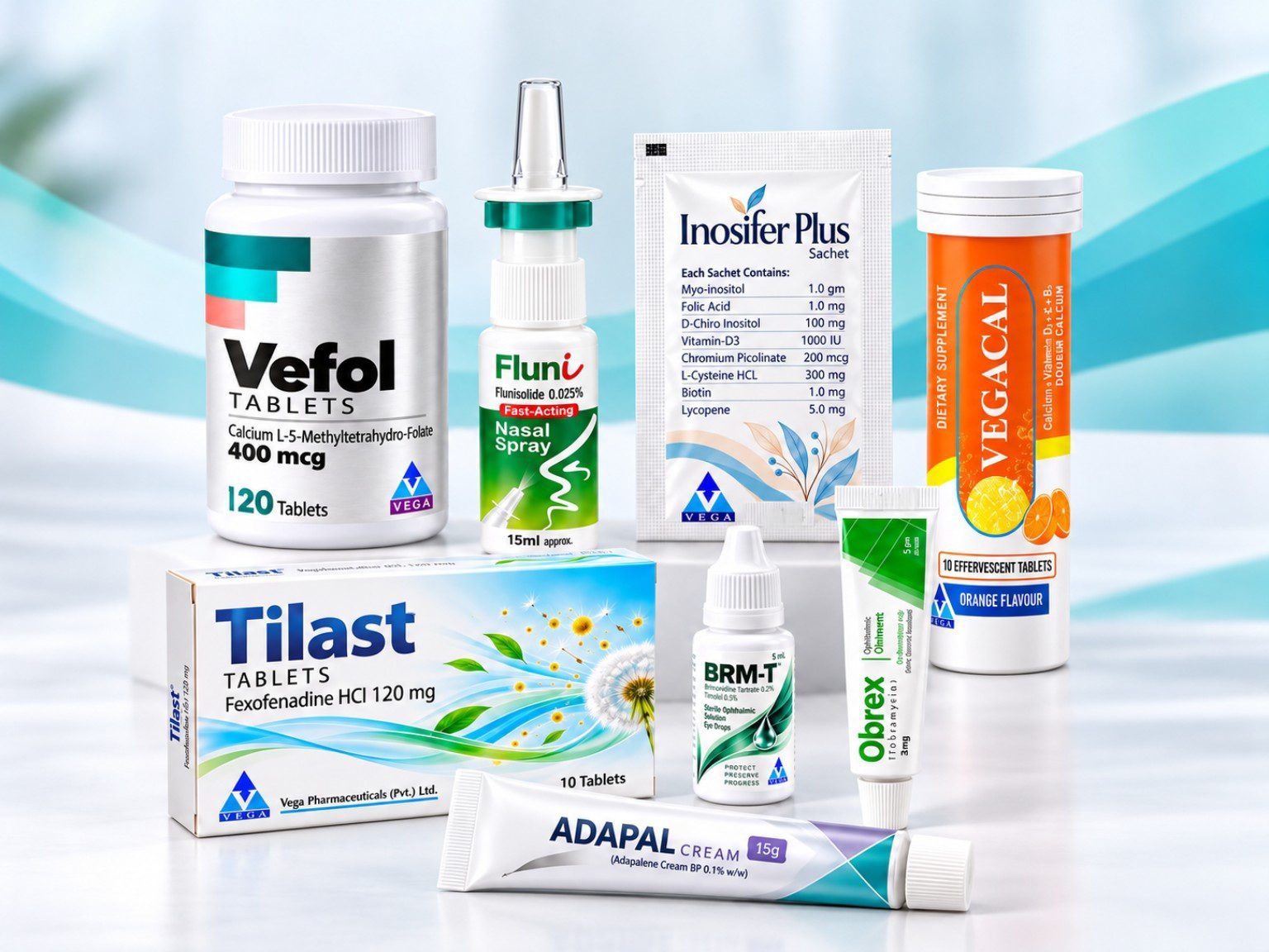 Vega pharmaceutical products representing a diverse range of dosage forms