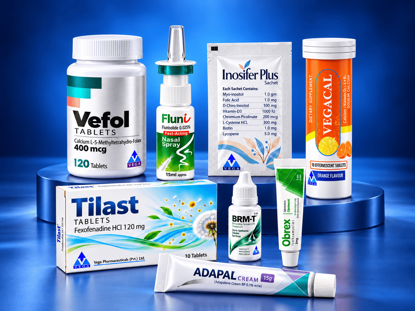 A selection of Vega pharmaceutical products